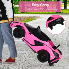 12V Kids Electric Car with Remote Control and Scissor Doors - Black/Pink/Green/Red/Purple/White
