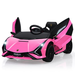 12V Kids Electric Car with Remote Control and Scissor Doors - Black/Pink/Green/Red/Purple/White