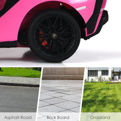 12V Kids Electric Car with Remote Control and Scissor Doors - Black/Pink/Green/Red/Purple/White