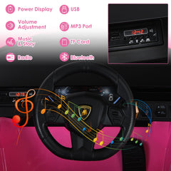 12V Kids Electric Car with Remote Control and Scissor Doors - Black/Pink/Green/Red/Purple/White