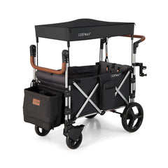 Twin Baby Stroller Wagon with Adjustable Handlebar and Canopy