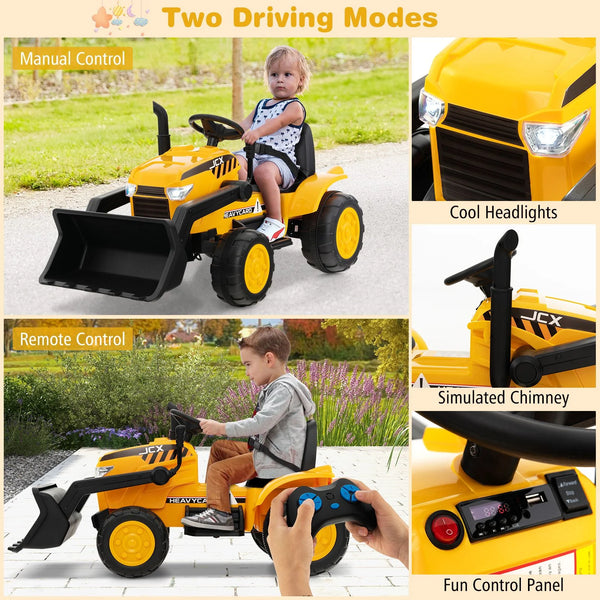 12V Battery Powered Bulldozer Digger with Adjustable Digging Bucket