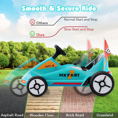 12V Kids Electric Go Kart with Remote and 3 Speeds and Lights