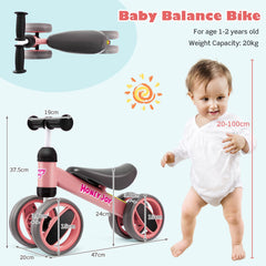 Baby Balance Bike with 4 Wheels and Limited Steering