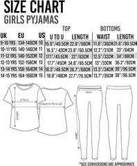 Central Perk Pyjamas for Girls | Children & Teens F.R.I.E.N.D.S Cafe Striped Black & White T-Shirt & Logo Loungepants PJ Set TV Show Gifts