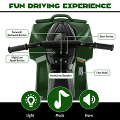 12V Kids Ride on ATV with 2 Speeds and LED Lights