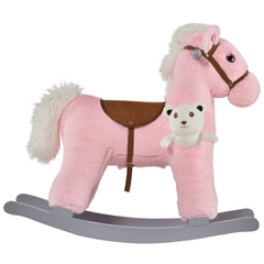 Kids Plush Ride-On Rocking Horse Rocker Plush Toy W/ Sounds for 18-36 Months