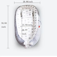 Baby Nest for Co Sleeping Newborn Baby Lounger Cotton Breathable Adjustable Baby Crib in Bed Portable