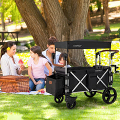 Push Pull Stroller Wagon with Adjustable Handle Bar