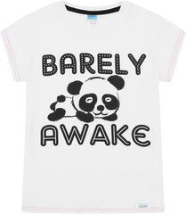 Girls Barely Awake Panda Short Pyjamas Black and White 7 to 16 Years