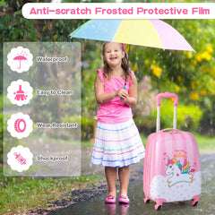 2 Piece Lightweight Child'S Luggage Set with Wheels