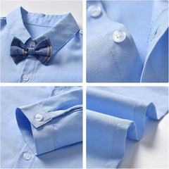 Boys Clothes Set Toddler Kids Gentlemen Suit Long Sleeve Bow Tie Shirts Suspenders Pants Outfits