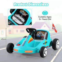 12V Kids Electric Go Kart with Remote and 3 Speeds and Lights
