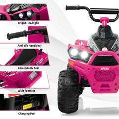 12V Kids Ride on ATV with 2 Speeds and LED Lights