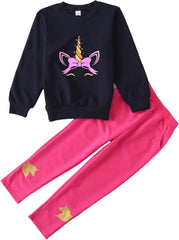 Cute Girls Clothes Set Long Sleeve Sweatshirts and Pants 2 Piece Outfits Set 2-8T