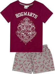 Pyjamas for Girls | Hogwarts Crest Glitter Print Long Leg Pyjamas | Magical Merchandise