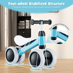 No Pedal Baby 4 Wheels Balance Bike with Non-Slip Handlerbar