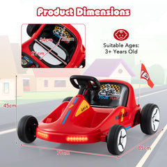 12V Kids Electric Go Kart with Remote and 3 Speeds and Lights