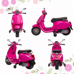 Vespa Licensed 12V Ride on Motorcycle W/ Music, Headlight, FM Radio