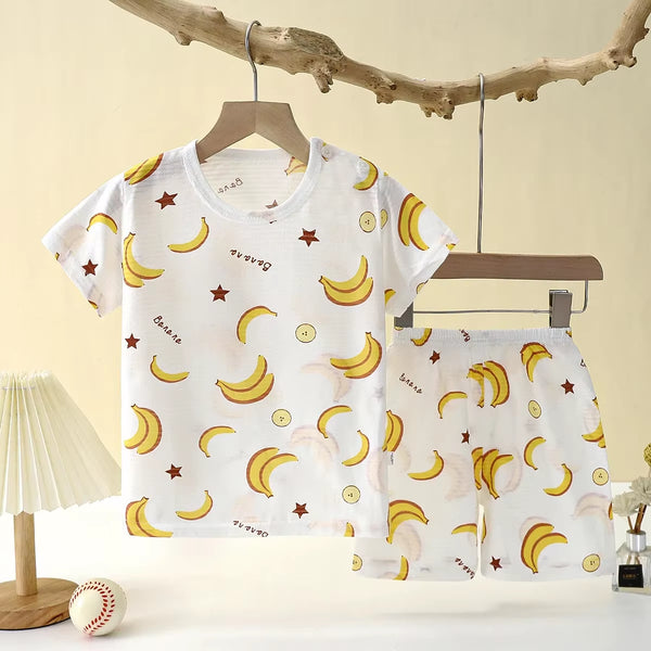 Children'S Clothing Summer Short Sleeve Home Sleepwear Children Sets Kids Clothes Boy Girl T-Shirt Shorts Cotton Suit Baby