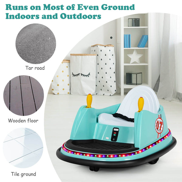 Kids Ride-On Bumper Car with Colorful Flashing Lights and Music