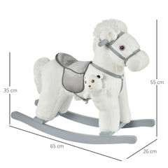 Kids Plush Ride-On Rocking Horse Rocker Plush Toy W/ Sounds for 18-36 Months