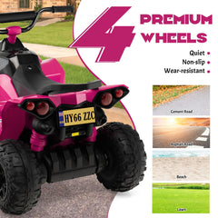 12V Kids Ride on ATV with 2 Speeds and LED Lights