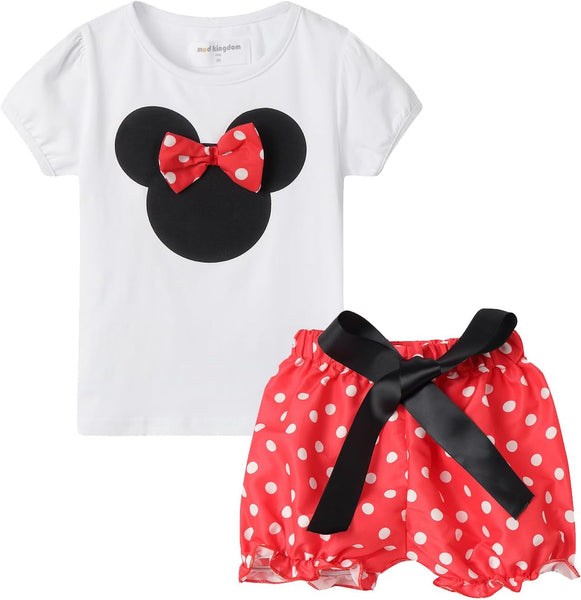 Girls Outfits Cute Cartoon Polka Dots Summer Holiday Clothes Sets