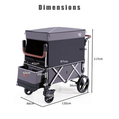 Push Pull Stroller Wagon with Adjustable Handle Bar