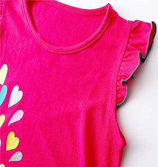 Toddler Girls Summer Outfit Cotton Top and Shorts Clothing Set