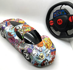 Graffiti RC Racing Car with Light 4WD Boys Girls Remote Control Kids Toy Gift