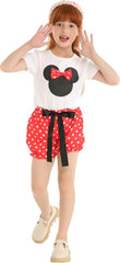 Girls Outfits Cute Cartoon Polka Dots Summer Holiday Clothes Sets
