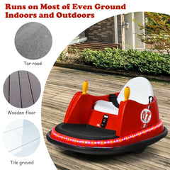 Kids Ride-On Bumper Car with Colorful Flashing Lights and Music