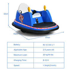 Kids Ride-On Bumper Car with Colorful Flashing Lights and Music