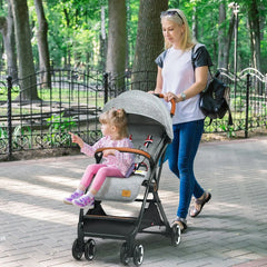 Folding Pushchair with Adjustable Backrest and Footrest