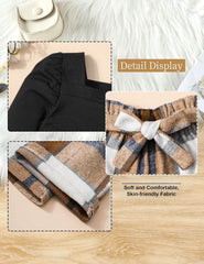 Toddler Girl Clothes,Girls Fashion Clothes Puff Sleeves Shirt Pants Headband 3Pcs Girls Gifts Sets