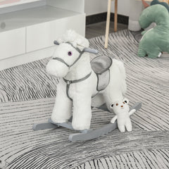 Kids Plush Ride-On Rocking Horse Rocker Plush Toy W/ Sounds for 18-36 Months