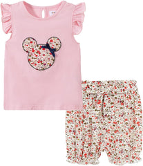 Girls Outfits Cute Cartoon Polka Dots Summer Holiday Clothes Sets