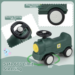 3-In-1 Rocking Horse for Toddlers with Train Style