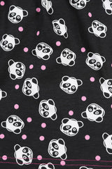 Girls Barely Awake Panda Short Pyjamas Black and White 7 to 16 Years