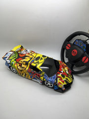 Graffiti RC Racing Car with Light 4WD Boys Girls Remote Control Kids Toy Gift