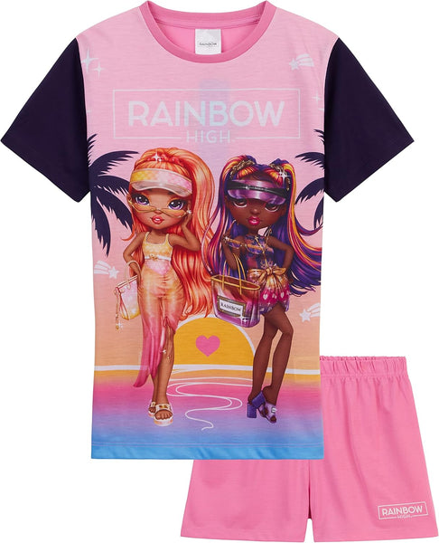 Pjs for Girls Summer T-Shirt and Short Girls Pyjamas 2 Piece Set Soft Lounge Wear 5-12 Years Kids Pjs Nightwear Gifts for Girls