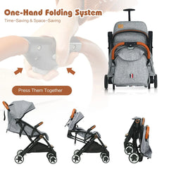 Folding Pushchair with Adjustable Backrest and Footrest