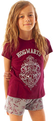 Pyjamas for Girls | Hogwarts Crest Glitter Print Long Leg Pyjamas | Magical Merchandise