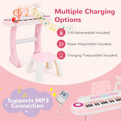 37 Keys Electronic Kids Piano Toy with Detachable Legs and Stool