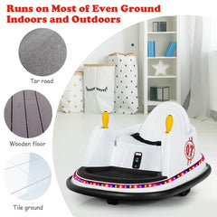 Kids Ride-On Bumper Car with Colorful Flashing Lights and Music