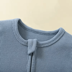 Organic Cotton Baby Romper with Zipper – Footed Long-Sleeve Sleepsuit