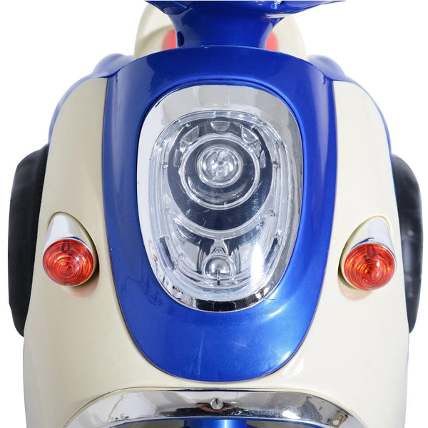 HOMCOM 6V Kids Electric Motorcycle Tricycle with Headlight and Music - Blue
